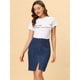 thumbnail image 2 of Falda de Mezclilla Allegra K Vestidos Cintura Alta Azul S, 2 of 6