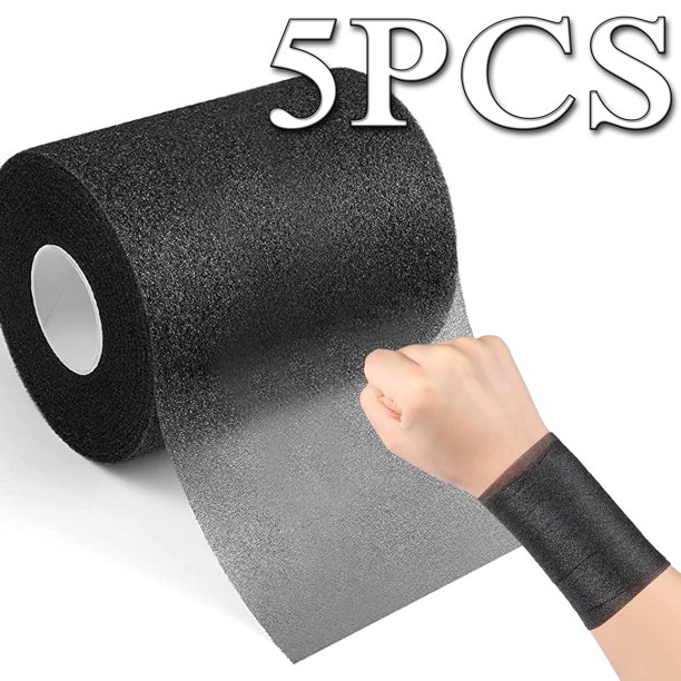 Elbourn 5 Pieces Athletic Pre Wrap Tape for Hair Foam Underwrap Tape