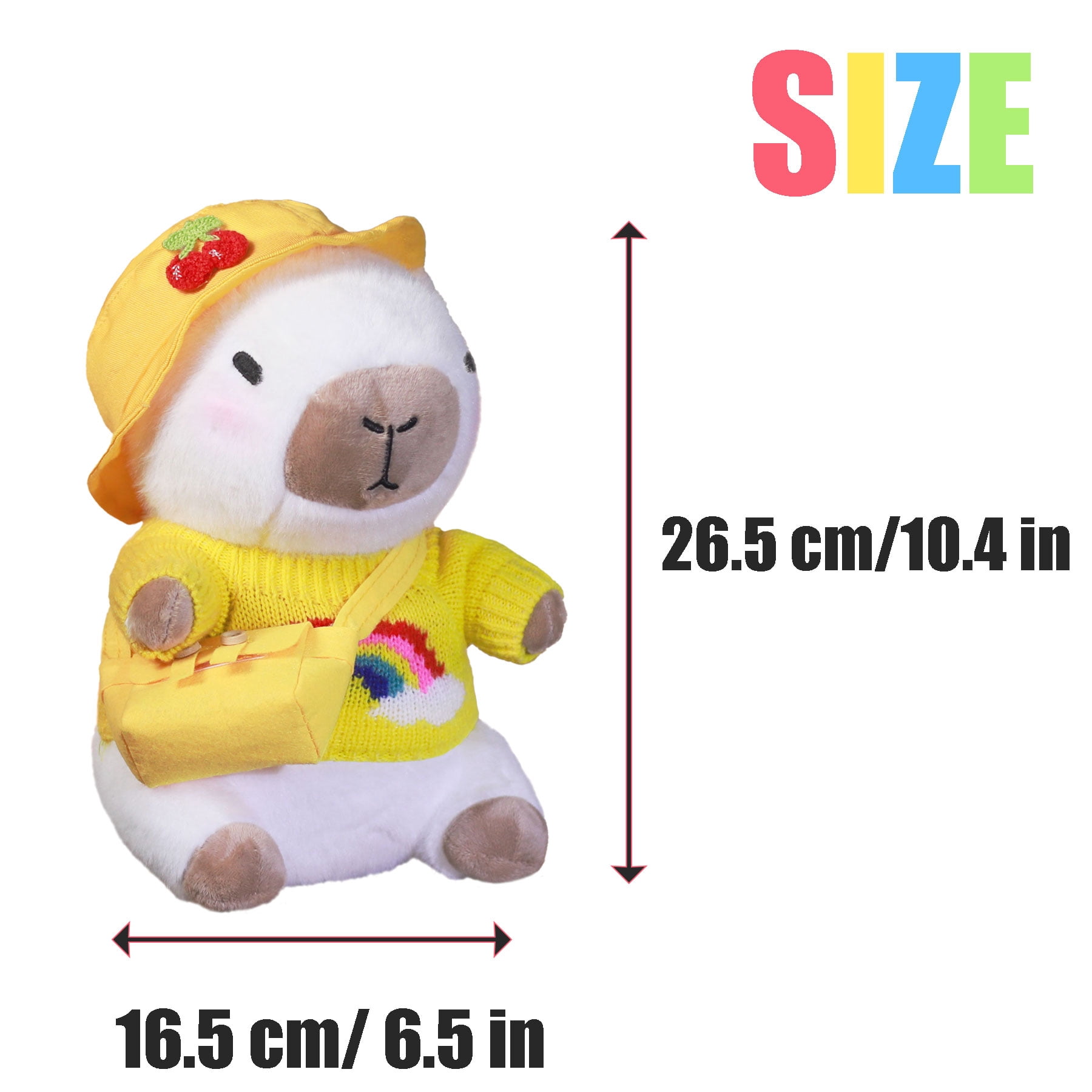 10.4 in/26.5 Cm Capybara Plush Stuffed Animal, Soft Plush Toy with Easter & Spring Outfit, Cute Gift for Easter Basket, Home Decor & Collectible