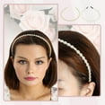 thumbnail image 2 of 4 Pcs Diademas de Diseño Sencillo con Perlas Falsas Unique Bargains Color Blanco Tamaño 4.92', 2 of 7