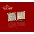thumbnail image 5 of King of Bling's 925 Yellow 0.72ct Silver Cubic Zirconia Women's & Men's Hip Hop Square Earrings, 5 of 10