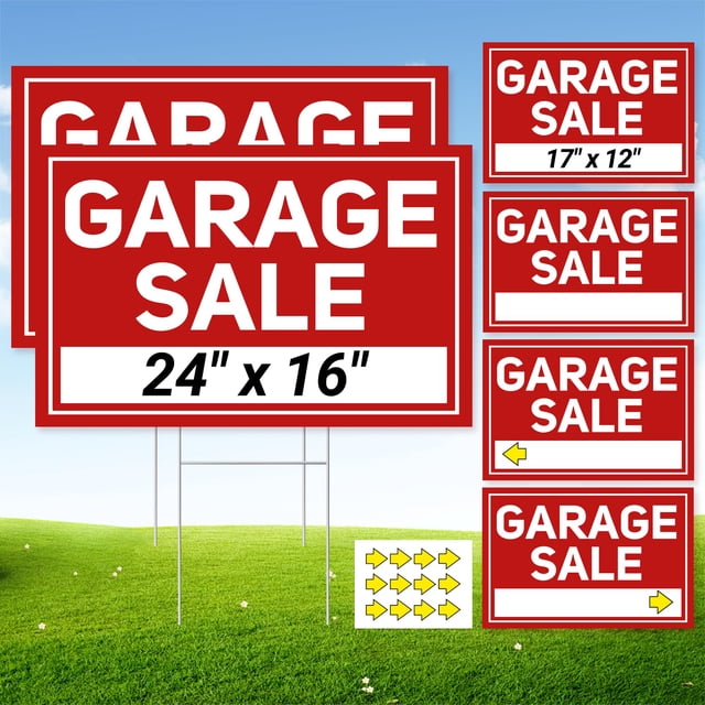 Carteles de venta de garaje ComboJoy, 6 unidades, plegables, impermeables, 61 x 41 cm