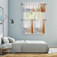 thumbnail image 6 of Abstract Color Stitching Kitchen Curtains Valances and Tiers Set of 3 Brown Grey Graffiti Tier Curtains and Valance with Rod Pocket for Small Windows, 27.5"x24", 6 of 9