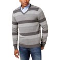 thumbnail image 1 of Suéter de punto a rayas para hombre Club Room, gris, grande, 1 of 1