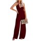 thumbnail image 1 of VISgogo Mujeres Casual Halterneck Mono Color sólido Verano Sin mangas Sin espalda Pierna ancha Romper Clubwear VISgogo moda, 1 of 9