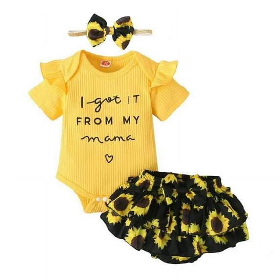 URMAGIC Newborn Infant Baby Girl Clothes Romper Shorts Set Floral Summer Outfits Cute Baby Clothes Girl 0-18 Months