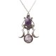 thumbnail image 2 of Fashion Black/red/purple Triple Moon Pendant Necklace Jewelry, 2 of 4