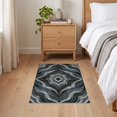 thumbnail image 3 of ODIKA 2'x3' Ultra-Soft Accent Mat, Grey Under Refined Brushstroke Motif Contrasted Printed Abstract None Washable, Bare feet friendly, Easy Care Indoor rug for Bedside, Footrest, 3 of 7