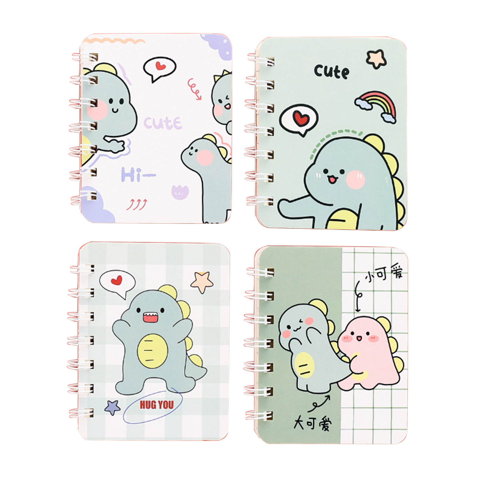 YEUHTLL Cartoon Mini Pocket Spiral Notebook Blank/Lined Note Book 4.13x3.15  Inch Memo Notepad for Preschool Kindergarten Kids