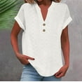 thumbnail image 5 of cocolona Womens Summer Button V Neck Shirts Trendy Casual Short Sleeve Tops Lightweight Comfy Blouse S-2XL, 5 of 5