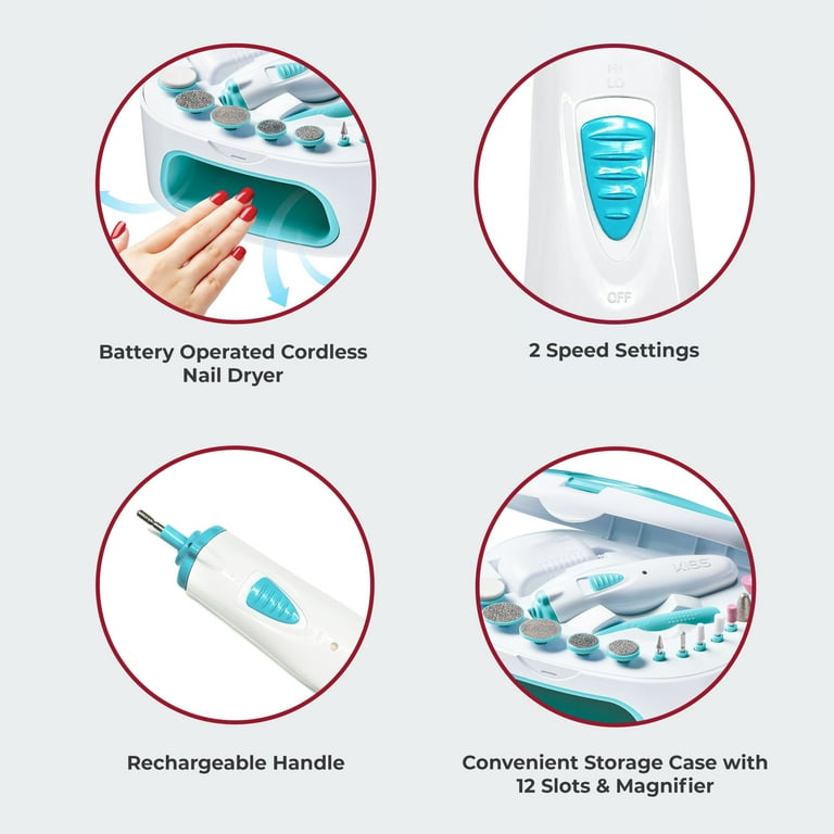 KISS Deluxe Electric Fingernail Cordless Filer - Rechargeable