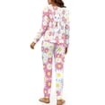 thumbnail image 5 of DISNIMO Cat Flower Print Print Pajama Sets for Womens Long Sleeve Sleepwear and Long Pants Soft Comfy Lounge Sets Full-Length Loungewear 2 Piece Crew Neck Pj Set Nightwear, L, 5 of 7