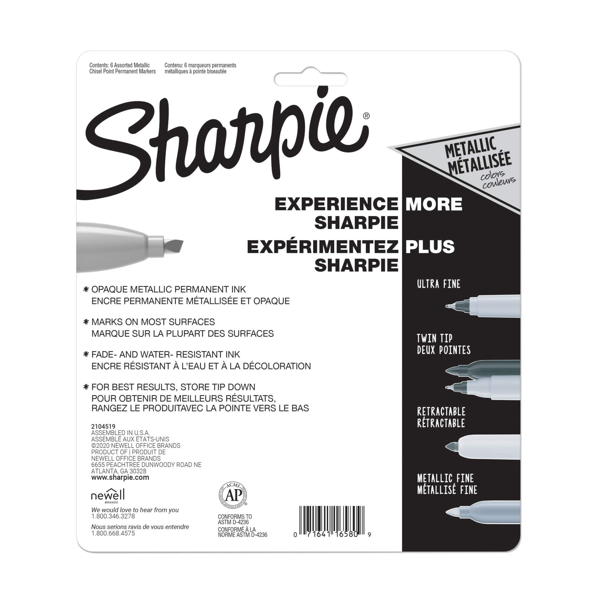 Sharpie Metallic Emerald Permanent Marker, Fine Point Pack of 6