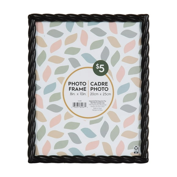 DesignOvation Saltana 8" x 10" Braided Black Tabletop Picture Frame