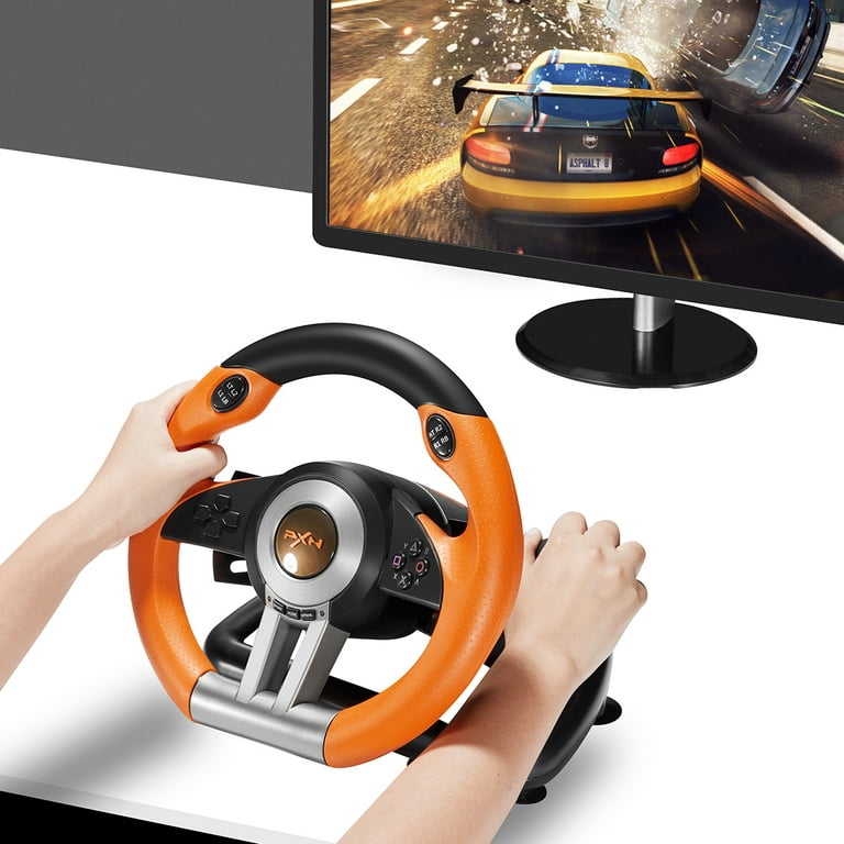 Volant de jeu de course PXN-V3 pour PC / PS3 / 4 / Xbox One / Switch  (Orange)