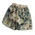 thumbnail image 4 of CONZONE Mens Casual Shorts Elastic Waist Drawstring Shorts for Men Floral Graphic Lightweight Loose Fit Summer Beach Shorts With Pockets, 4 of 4