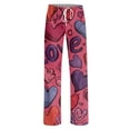 thumbnail image 4 of Hearthz Valentines Pj Pants for Women Heart Print Pajamas Pants Women Baggy Drawstring Straight Leg Womens Sleep Pants, 4 of 4