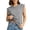 Gray, variant on Axiiglly Plus Size Blouses for Women, Short Sleeves Solid Color Crew Neck Lightweight Summer Outdoor Tops, S-3XL