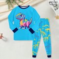 thumbnail image 2 of Kaprioy Boys Pajamas Fall Winter Boys Pajamas Long Sleeve Cotton Dinosaur Children's Pajamas Sets Pjs Sleepwear Little Kids, 2 of 5