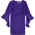 thumbnail image 1 of bar III Vestido de campana con volantes para mujer, morado, pequeño, 1 of 2