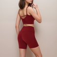 thumbnail image 7 of Women's Scoop Neck Cropped Activewear Tank Top with Wide Straps and Clean Hem Detail - Medium, Burgundy, 7 of 7