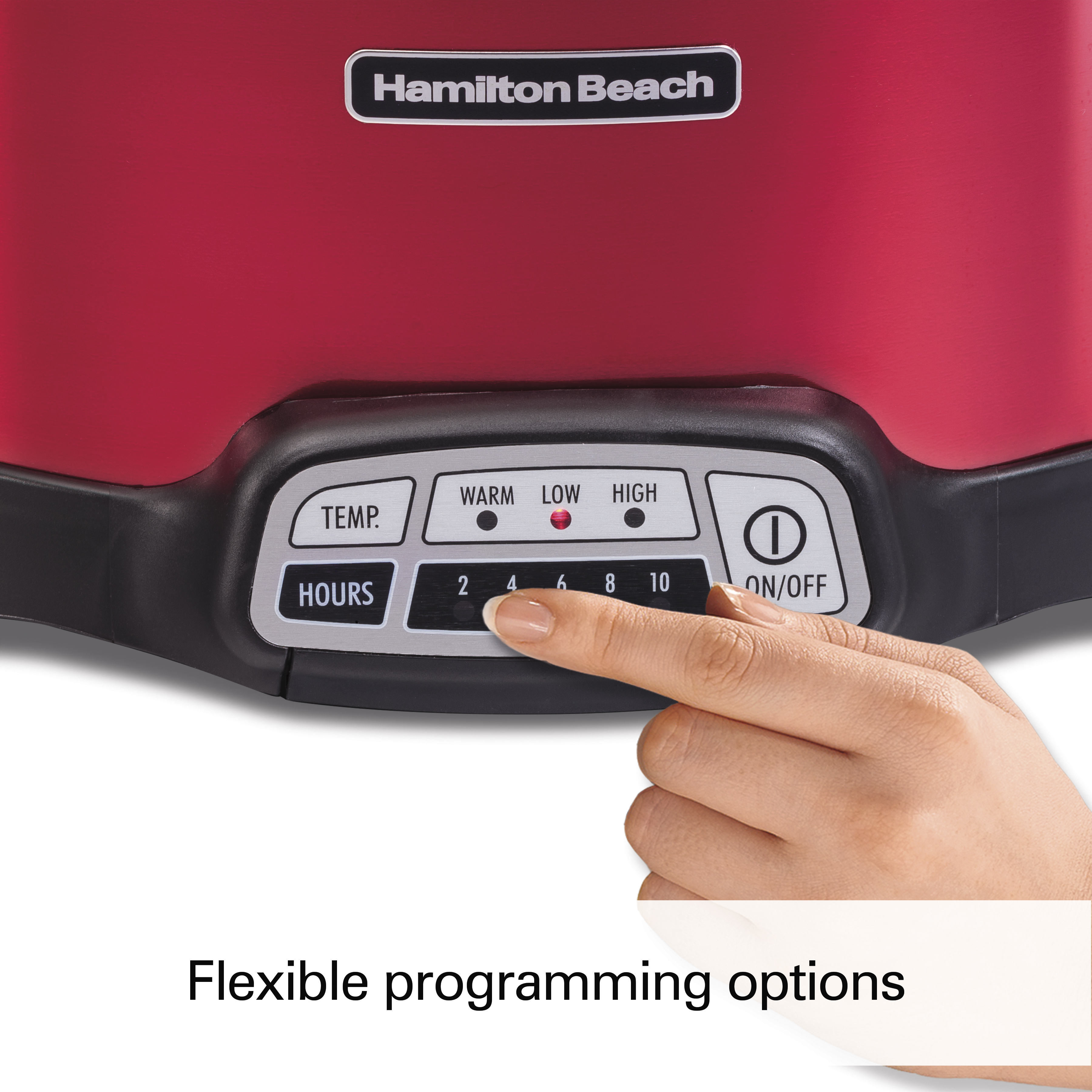 Hamilton Beach Stay or Go Programmable Slow Cooker with Party Dipper, 7 Quart Capacity,Removable Crock, Red, 33478 - image 5 of 8