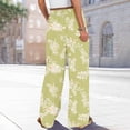 thumbnail image 5 of WTOBBY Women's Floral Print Wide Leg Pants with High Waist Drawstring Loose Casual Trousers and Convenient Pockets for Comfortable Fit ,Purple XL, 5 of 6