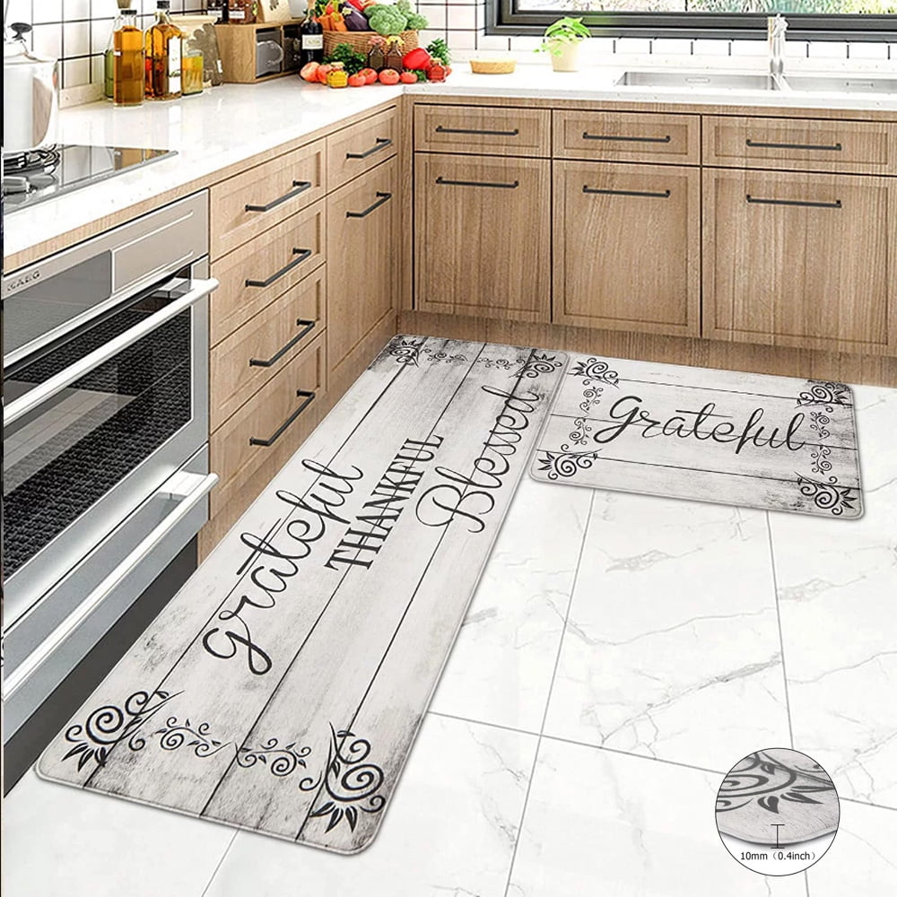 Findosom Anti Fatigue Kitchen Rug and Mats 2 Pieces Non Slip PVC 0.4" Thickness Standing Mats