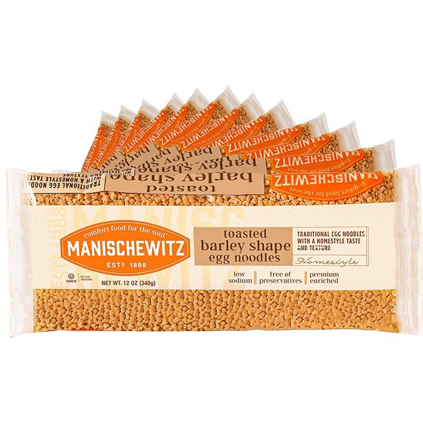 Manischewitz Toasted Barley Shape Enriched Egg Noodles, 12 OZ Pack of