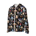 thumbnail image 2 of Pofeuu Mushrooms and Autumn Leaves Print Sun Protection Outdoor Lightweight Full Zip UV Cooling Hoodie Long Sleeve Summer Clothing for Outdoor Hiking-XX-Large, 2 of 5