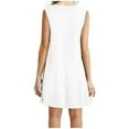 thumbnail image 4 of EINCcm Women's Dresses, Casual Loose Summer O Neck Sleeveless Solid Color Pure White Dresses Tunic Beach T-shirt Tank Flowy Dresses Sundress Spring Summer Dresses for Women, 4 of 5