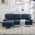 thumbnail image 2 of Aukfa 80" Sectional Sofa with Chaise for Living Room, Modern Lounge Couch, Pillow Top Arm, Blue, 2 of 11