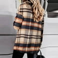 thumbnail image 6 of Womens Casual Plaid Flannel Shacket Jacket Oversized Brushed Button Down Long Sleeve Shirts Coats with Pockets Tops, 6 of 8