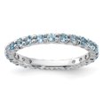 thumbnail image 4 of Auriga 925 Sterling Silver Blue Topaz Stackable Ring for Women Size- 6, 4 of 6