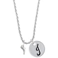thumbnail image 1 of Delight Jewelry Silvertone Mini Whale Silvertone Script Initial Disc - J - Charm Necklace, 20"+3", 1 of 4