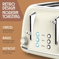 thumbnail image 2 of Mueller Retro Toaster 4 Slice with Extra Wide Slots Bagel, Defrost, and Cancel Function, 6 Browning Levels, Dual Independent Controls, Removable Crumb Tray and High Lift Levers, Pink, 2 of 5