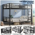 thumbnail image 4 of Miniyam Full over Full Metal Bunk Bed Frame with Dual Guardrails and Ladders, Heavy-Duty Quiet Design, Black, 4 of 8