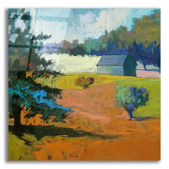 Epic Art ' Paysage Cinq' by Jane Schmidt, Acrylic Glass Wall Art, 12"x12"