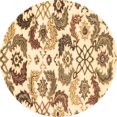 thumbnail image 1 of Ahgly Company Indoor Round Abstract Brown Contemporary Area Rugs, 6' Round, 1 of 4