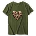 thumbnail image 5 of Women's Leopard Heart T-Shirts Valentines Day Fashion Short Sleeve Tops Cute Crewneck Basic Tee Top, 5 of 6