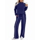 thumbnail image 2 of Conjuntos de Salón para Mujer, Conjuntos de 2 Piezas para Otoño, Pantalones Anchos, Conjuntos A Juego, Ropa de Mujer Azul Oscuro XXL, 2 of 8