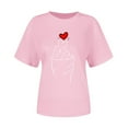 thumbnail image 5 of Vetsdori Short Sleeve Shirts for Women Valentine Graphic Blouses Summer Holiday,Plus Size Pullover Crew Neck Ladies Tops Fashion, 5 of 6