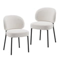 thumbnail image 4 of EOP Upholstered Dining Chairs Set of 2, Mid-Century Modern Dining Room Chairs with Curved Backrest and Metal Legs, Chair Kitchen for Dining Room, Beige, 4 of 11