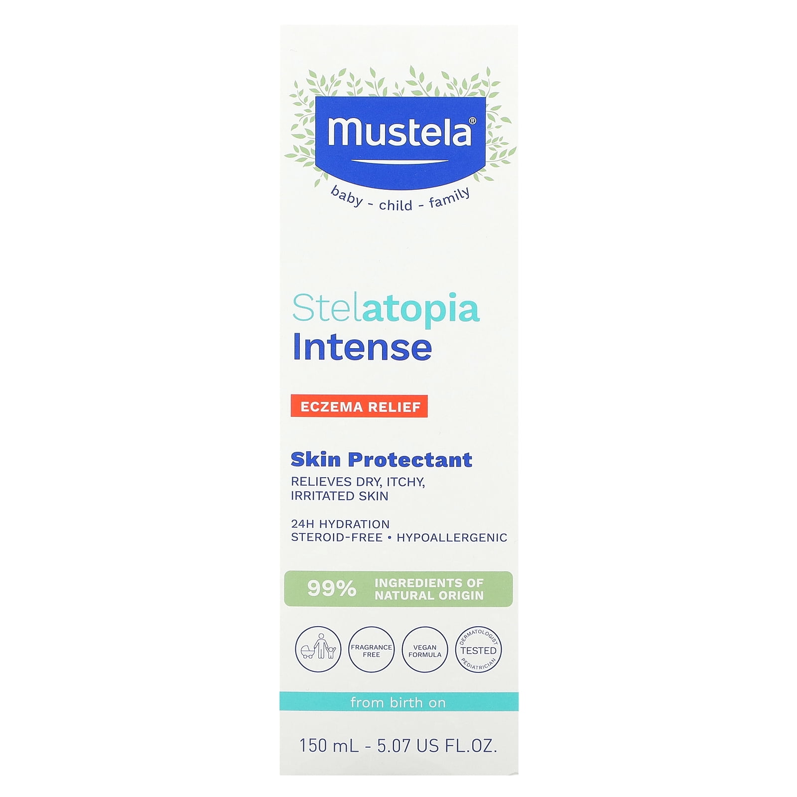Mustela Stelatopia Intense, Eczema Relief, Skin Protectant, Fragrance Free, 5.07 fl oz (150 ml)