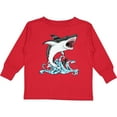 thumbnail image 3 of Inktastic Great White Shark Jumping Boys or Girls Long Sleeve Toddler T-Shirt, 3 of 5