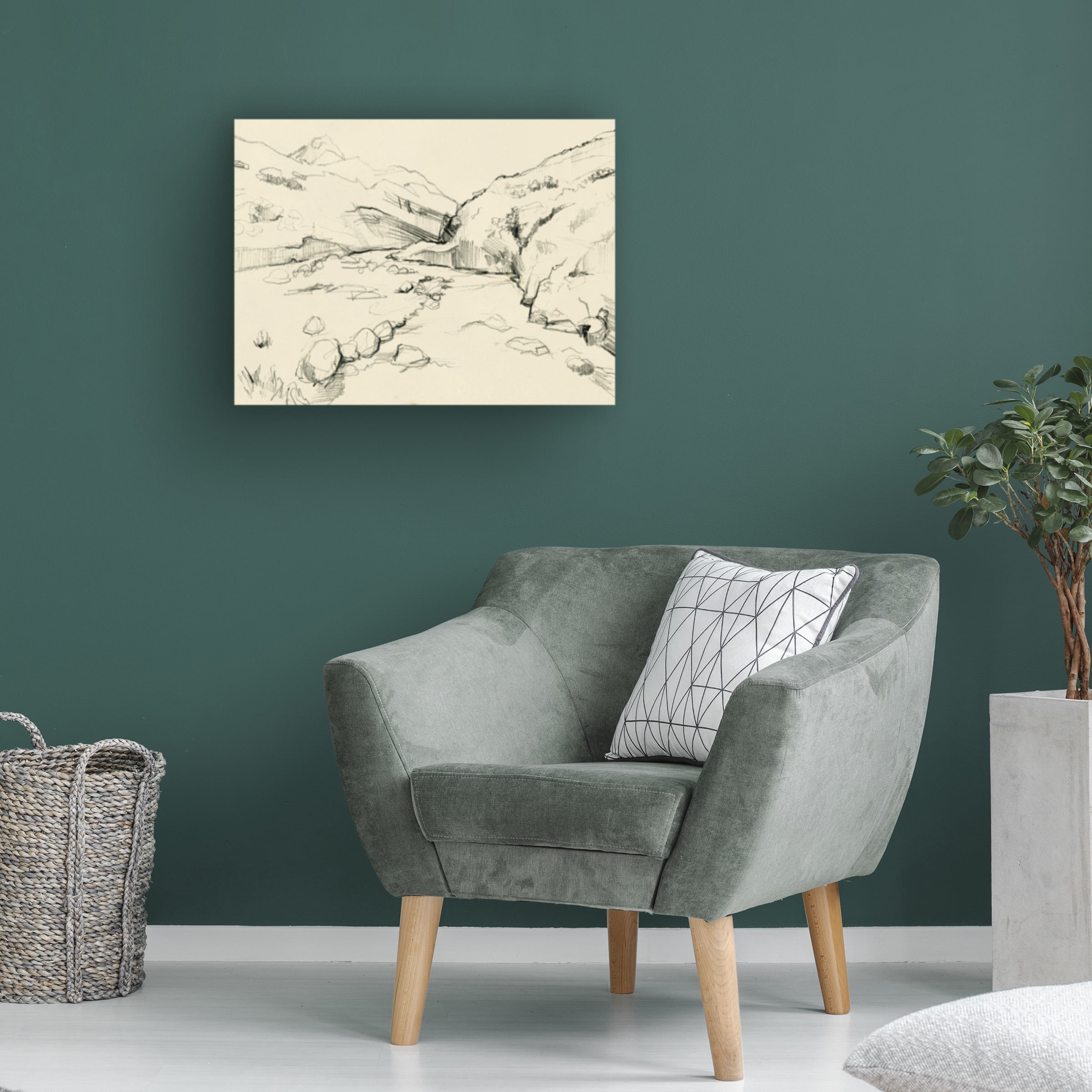 Jennifer Paxton Parker 'Winding Brook Sketch II' Canvas Art