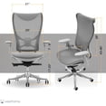 thumbnail image 3 of WESTHOLME - Nanoflex - Ergonomic Office Chair Breathable Mesh Material, High Back Office Chair, with Tilt, Adjustable Lumbar Support, Height, and Armrest - Office Chair Mesh, (Gray), 3 of 7