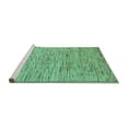 thumbnail image 2 of Ahgly Company Machine Washable Indoor Rectangle Abstract Turquoise Blue Modern Area Rugs, 2' x 4', 2 of 4