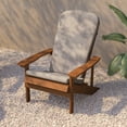 thumbnail image 3 of Flash Furniture Charlestown Set of 2 All-Weather Poly Resin Wood Adirondack Chairs in Teak with Cream Cushions for Deck, Porch, and Patio, 3 of 14