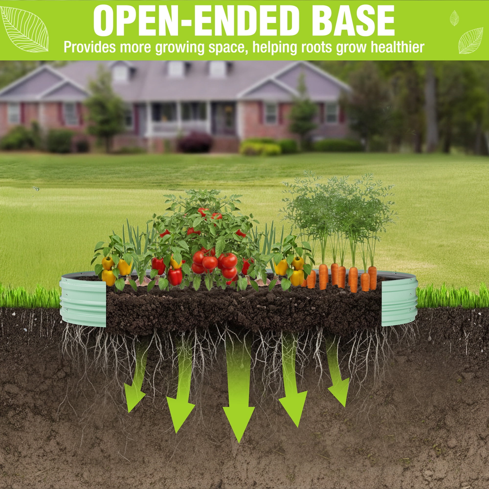 WORKPRO 2PK 8x4x1ft Outdoor Galvanized Raised Garden Bed Kit-Light Green